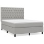 vidaXL Boxspringbett mit Matratze Hellgrau 140x190 cm Stoff vidaXL Boxspringbett mit Matratze Hellgrau 140x190 cm Stoff