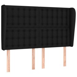 vidaXL Kopfteil mit Ohren Schwarz 147x23x118/128 cm Stoff