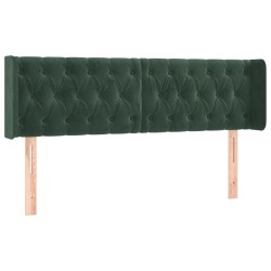 vidaXL Kopfteil mit Ohren Dunkelgrün 147x16x78/88 cm Samt