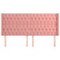 vidaXL Kopfteil mit Ohren Rosa 183x16x118/128 cm Samt vidaXL Kopfteil mit Ohren Rosa 183x16x118/128 cm Samt