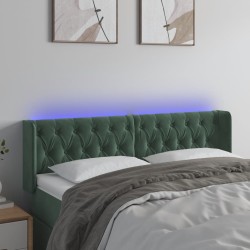 vidaXL LED Kopfteil Dunkelgrün 147x16x78/88 cm Samt