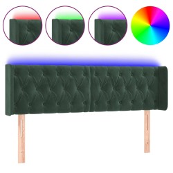 vidaXL LED Kopfteil Dunkelgrün 147x16x78/88 cm Samt
