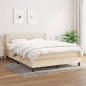 vidaXL Boxspringbett mit Matratze Creme 140x190 cm Stoff vidaXL Boxspringbett mit Matratze Creme 140x190 cm Stoff