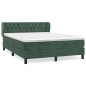vidaXL Boxspringbett mit Matratze Dunkelgrün 140x190 cm Samt vidaXL Boxspringbett mit Matratze Dunkelgrün 140x190 cm Samt