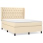 vidaXL Boxspringbett mit Matratze Creme 140x200 cm Stoff vidaXL Boxspringbett mit Matratze Creme 140x200 cm Stoff