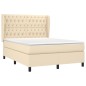 vidaXL Boxspringbett mit Matratze Creme 140x200 cm Stoff vidaXL Boxspringbett mit Matratze Creme 140x200 cm Stoff