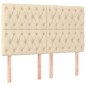vidaXL Boxspringbett mit Matratze Creme 140x190 cm Stoff vidaXL Boxspringbett mit Matratze Creme 140x190 cm Stoff