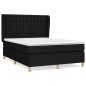 vidaXL Boxspringbett mit Matratze Schwarz 140x200 cm Stoff vidaXL Boxspringbett mit Matratze Schwarz 140x200 cm Stoff