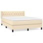 vidaXL Boxspringbett mit Matratze Creme 140x190 cm Stoff vidaXL Boxspringbett mit Matratze Creme 140x190 cm Stoff