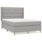 vidaXL Boxspringbett mit Matratze Hellgrau 140x200 cm Stoff vidaXL Boxspringbett mit Matratze Hellgrau 140x200 cm Stoff