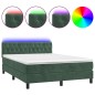 vidaXL Boxspringbett mit Matratze & LED Dunkelgrün 140x190 cm Samt vidaXL Boxspringbett mit Matratze & LED Dunkelgrün 140x190 cm Samt