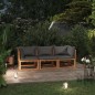 3-Sitzer-Gartensofa mit Auflage Akazie Massivholz 3-Sitzer-Gartensofa mit Auflage Akazie Massivholz