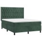 vidaXL Boxspringbett mit Matratze Dunkelgrün 140x200 cm Samt vidaXL Boxspringbett mit Matratze Dunkelgrün 140x200 cm Samt
