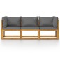 3-Sitzer-Gartensofa mit Auflage Akazie Massivholz 3-Sitzer-Gartensofa mit Auflage Akazie Massivholz