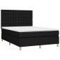 vidaXL Boxspringbett mit Matratze & LED Schwarz 140x190 cm Stoff vidaXL Boxspringbett mit Matratze & LED Schwarz 140x190 cm Stoff