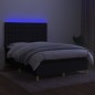 vidaXL Boxspringbett mit Matratze & LED Schwarz 140x190 cm Stoff vidaXL Boxspringbett mit Matratze & LED Schwarz 140x190 cm Stoff