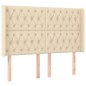 vidaXL Boxspringbett mit Matratze & LED Creme 140x190 cm Stoff vidaXL Boxspringbett mit Matratze & LED Creme 140x190 cm Stoff