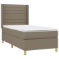 vidaXL Boxspringbett mit Matratze & LED Taupe 100x200 cm Stoff vidaXL Boxspringbett mit Matratze & LED Taupe 100x200 cm Stoff