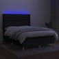 vidaXL Boxspringbett mit Matratze & LED Schwarz 140x200 cm Stoff vidaXL Boxspringbett mit Matratze & LED Schwarz 140x200 cm Stoff