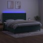 vidaXL Boxspringbett mit Matratze & LED Dunkelgrün 200x200 cm Samt vidaXL Boxspringbett mit Matratze & LED Dunkelgrün 200x200 cm Samt