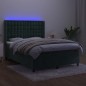 vidaXL Boxspringbett mit Matratze & LED Dunkelgrün 140x200 cm Samt vidaXL Boxspringbett mit Matratze & LED Dunkelgrün 140x200 cm Samt