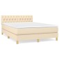 vidaXL Boxspringbett mit Matratze Creme 140x190 cm Stoff vidaXL Boxspringbett mit Matratze Creme 140x190 cm Stoff