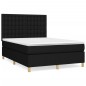vidaXL Boxspringbett mit Matratze Schwarz 140x200 cm Stoff vidaXL Boxspringbett mit Matratze Schwarz 140x200 cm Stoff