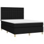 vidaXL Boxspringbett mit Matratze Schwarz 140x200 cm Stoff vidaXL Boxspringbett mit Matratze Schwarz 140x200 cm Stoff