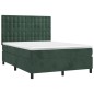 vidaXL Boxspringbett mit Matratze Dunkelgrün 140x200 cm Samt vidaXL Boxspringbett mit Matratze Dunkelgrün 140x200 cm Samt