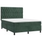 vidaXL Boxspringbett mit Matratze Dunkelgrün 140x190 cm Samt vidaXL Boxspringbett mit Matratze Dunkelgrün 140x190 cm Samt