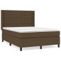 vidaXL Boxspringbett mit Matratze Dunkelbraun 140x200 cm Stoff vidaXL Boxspringbett mit Matratze Dunkelbraun 140x200 cm Stoff