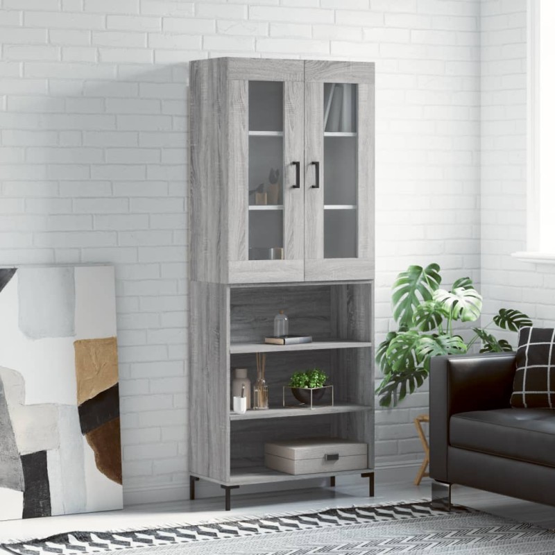 Highboard Grau Sonoma 69,5x34x180 cm Holzwerkstoff Highboard Grau Sonoma 69,5x34x180 cm Holzwerkstoff