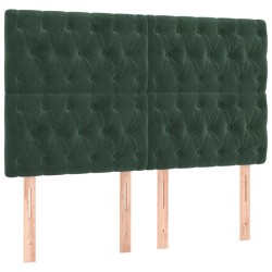 vidaXL Kopfteile 4 Stk. Dunkelgrün 72x7x78/88 cm Samt