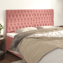 vidaXL Kopfteile 4 Stk. Rosa 90x7x78/88 cm Samt