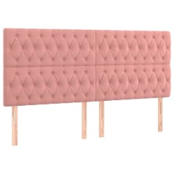 vidaXL Kopfteile 4 Stk. Rosa 90x7x78/88 cm Samt
