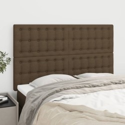 vidaXL Kopfteile 4 Stk. Dunkelbraun 72x5x78/88 cm Stoff