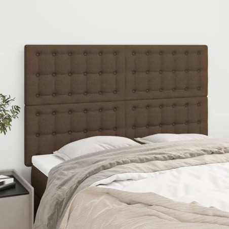 vidaXL Kopfteile 4 Stk. Dunkelbraun 72x5x78/88 cm Stoff