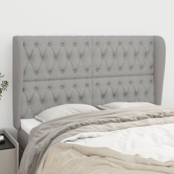 vidaXL Kopfteil mit Ohren Hellgrau 147x23x118/128 cm Stoff