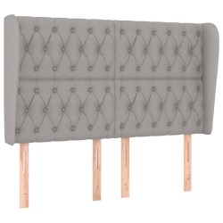 vidaXL Kopfteil mit Ohren Hellgrau 147x23x118/128 cm Stoff
