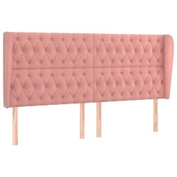 vidaXL Kopfteil mit Ohren Rosa 183x23x118/128 cm Samt