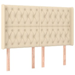 vidaXL Kopfteil mit Ohren Creme 147x16x118/128 cm Stoff