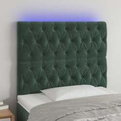 vidaXL LED Kopfteil Dunkelgrün 90x7x118/128 cm Samt