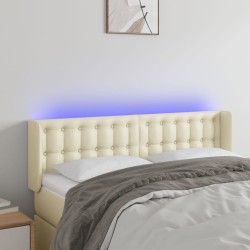 vidaXL LED Kopfteil Creme 147x16x78/88 cm Kunstleder