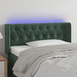 vidaXL LED Kopfteil Dunkelgrün 93x16x78/88 cm Samt