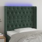 vidaXL LED Kopfteil Dunkelgrün 93x16x118/128 cm Samt vidaXL LED Kopfteil Dunkelgrün 93x16x118/128 cm Samt