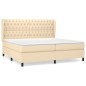 vidaXL Boxspringbett mit Matratze Creme 200x200 cm Stoff vidaXL Boxspringbett mit Matratze Creme 200x200 cm Stoff