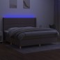 vidaXL Boxspringbett mit Matratze & LED Taupe 200x200 cm Stoff vidaXL Boxspringbett mit Matratze & LED Taupe 200x200 cm Stoff
