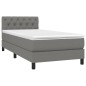 vidaXL Boxspringbett mit Matratze Dunkelgrau 80x200 cm Stoff vidaXL Boxspringbett mit Matratze Dunkelgrau 80x200 cm Stoff