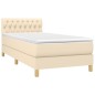 vidaXL Boxspringbett mit Matratze Creme 90x200 cm Stoff vidaXL Boxspringbett mit Matratze Creme 90x200 cm Stoff