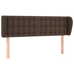 vidaXL Kopfteil mit Ohren Braun 147x23x78/88 cm Kunstleder